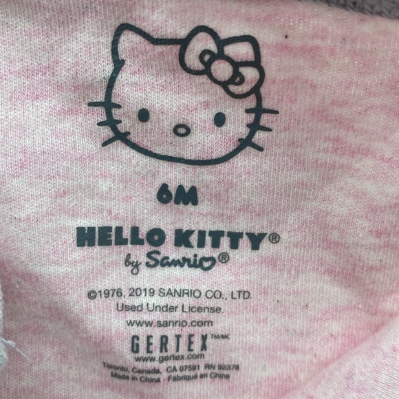 Hello Kitty by Sanrio Pink Grey Sleeper Footie Outfit Size 6 Months Cat Kitten - Picture 4 of 6